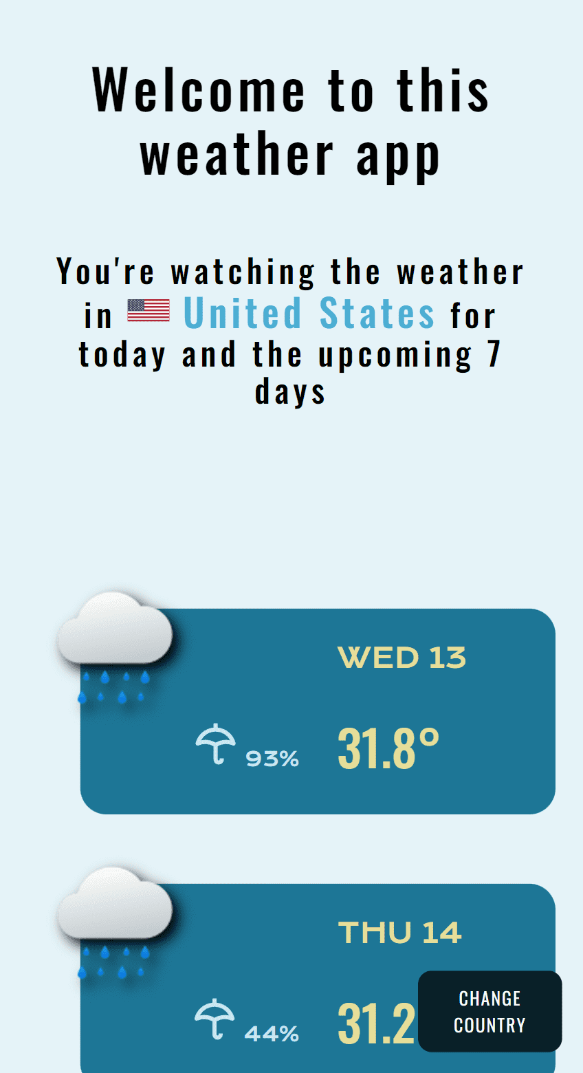 weather app for mobile devices